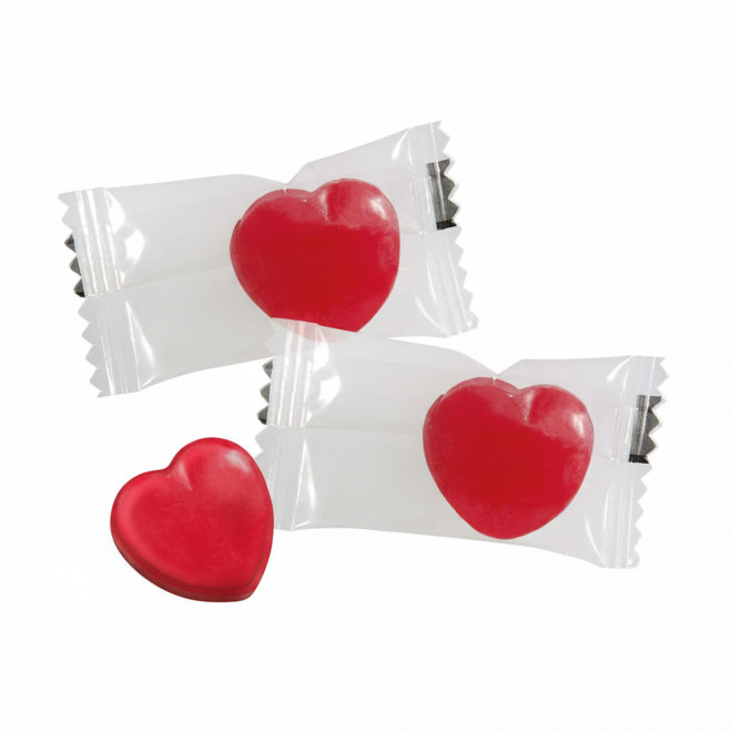 SACHETS DE BBONBON EN FORME DE COEUR PERSONNALISABLES 'CANDYA' - rouge