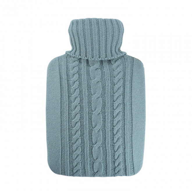 BOUILLOTTE PERSONNALISABLE 1.8L HOUSSE TRICOTEE 'CALDA' - bleu