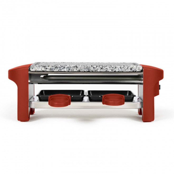 APPAREIL À RACLETTE PUBLICITAIRE 2 PERSONNES LIVOO® 'CHEESE DUO' - rouge orangé