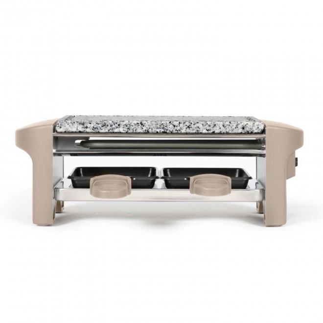 APPAREIL À RACLETTE PUBLICITAIRE 2 PERSONNES LIVOO® 'CHEESE DUO' - taupe