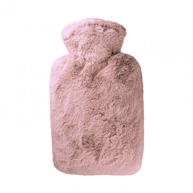 BOUILLOTTE PERSONNALISABLE 1.8L HOUSSE POILS LONGS 'CALDA' - rose