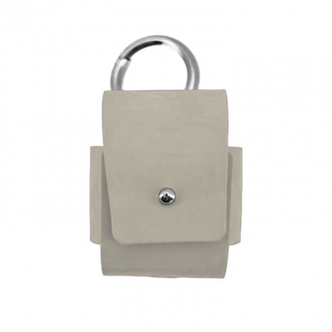 ETUI AIRPODS PERSONNALISABLE CUIR RECYCLE 'ROVER' - ivoire