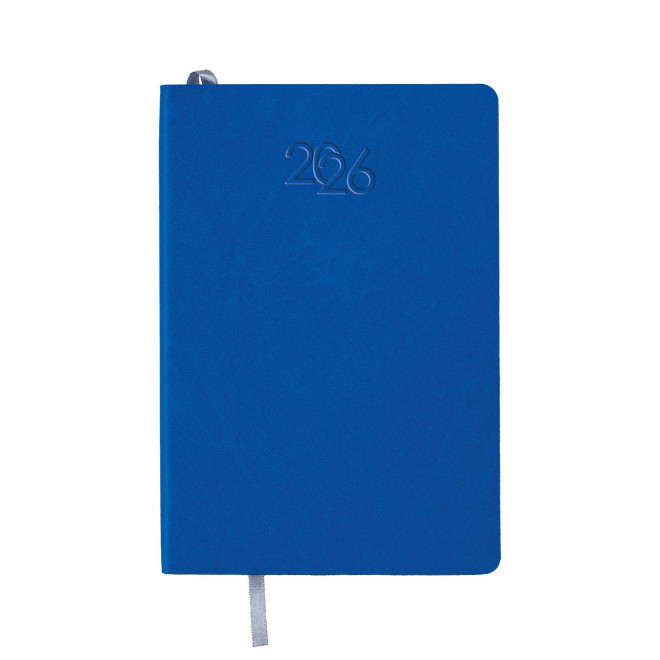 AGENDA SEMAINIER PU SOUPLE PERSONNALISE 'APRIL' - bleu royal