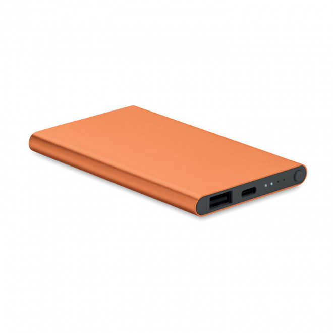 POWERBANK PERSONNALISABLE 4000MAH ALU RECYCLE 'POWERDOCK' - orange