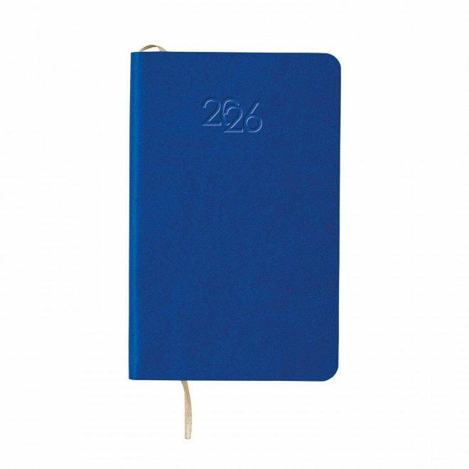 AGENDA SEMAINIER PERSONNALISE PU SOUPLE 'APRIL MINI' - bleu royal
