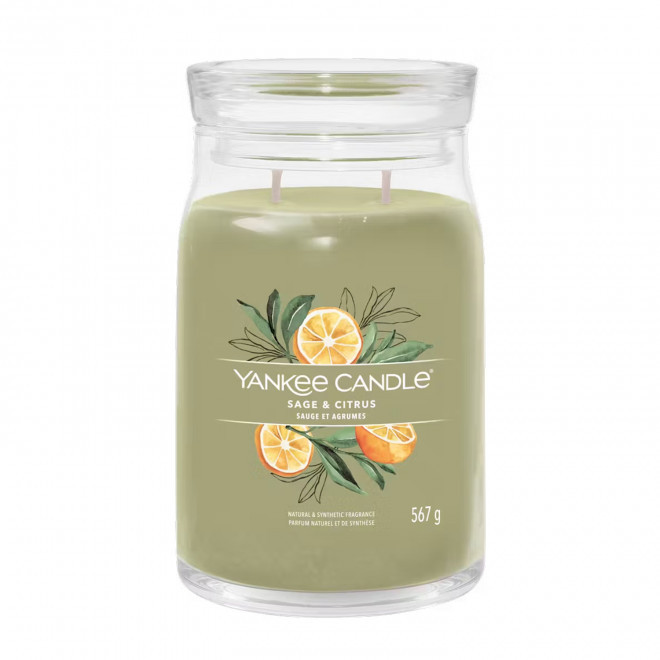 BOUGIE DEUX MECHES GRANDE 'YANKEE CANDLE' - sauge et agrumes
