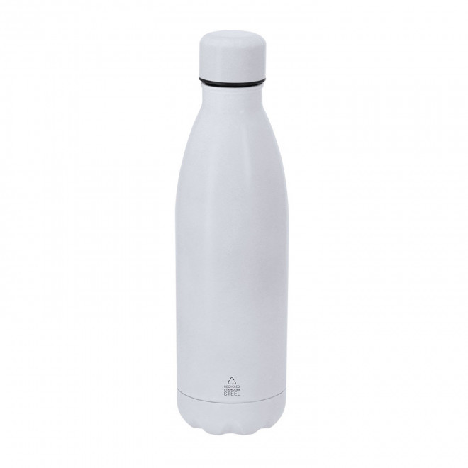 GOURDE PERSONNALISABLE ISOTHERME ACIER RECYCLE 500ML 'LOS' - blanc