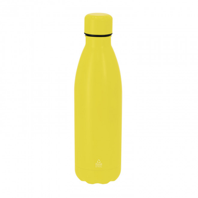 GOURDE PERSONNALISABLE ISOTHERME ACIER RECYCLE 500ML 'LOS' - jaune