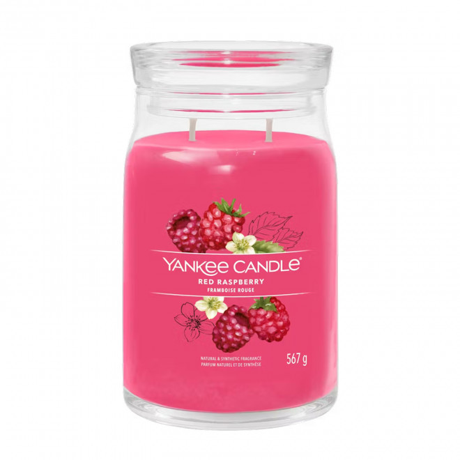BOUGIE DEUX MECHES GRANDE 'YANKEE CANDLE' - framboise rouge