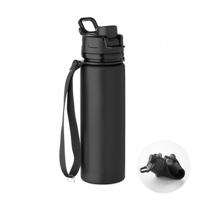 GOURDE PLIABLE PERSONNALISABLE 500ML 'XYON' - noir