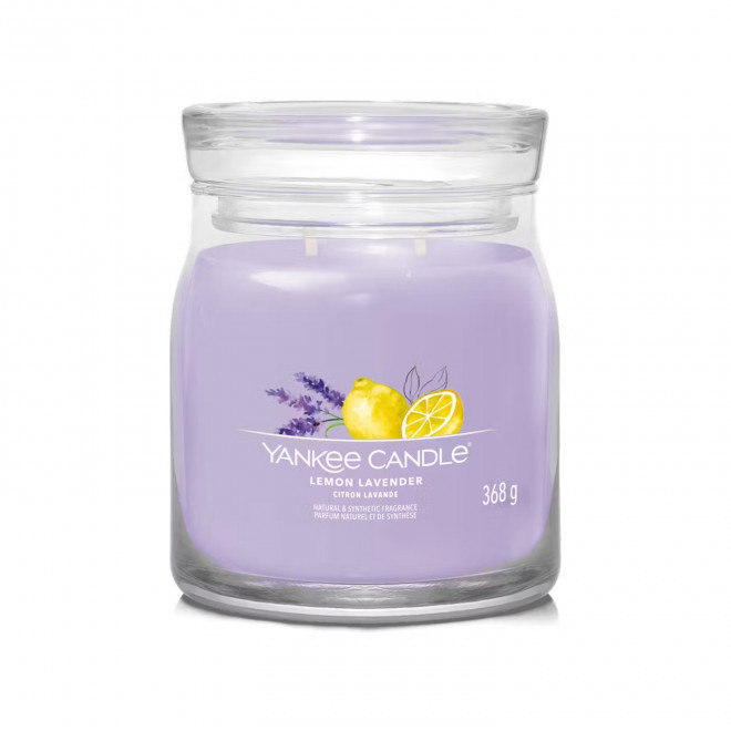 BOUGIE DEUX MECHES MOYENNE 'YANKEE CANDLE' - citron lavande