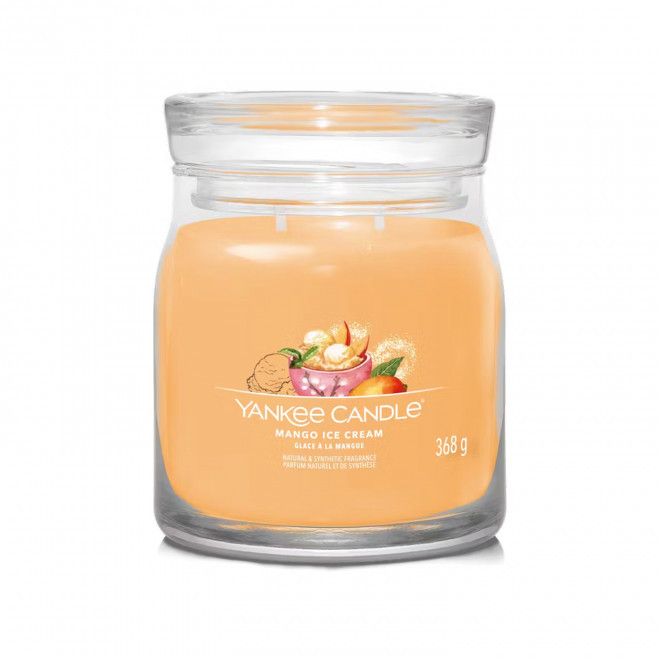 BOUGIE DEUX MECHES MOYENNE 'YANKEE CANDLE' - glace à la mangue