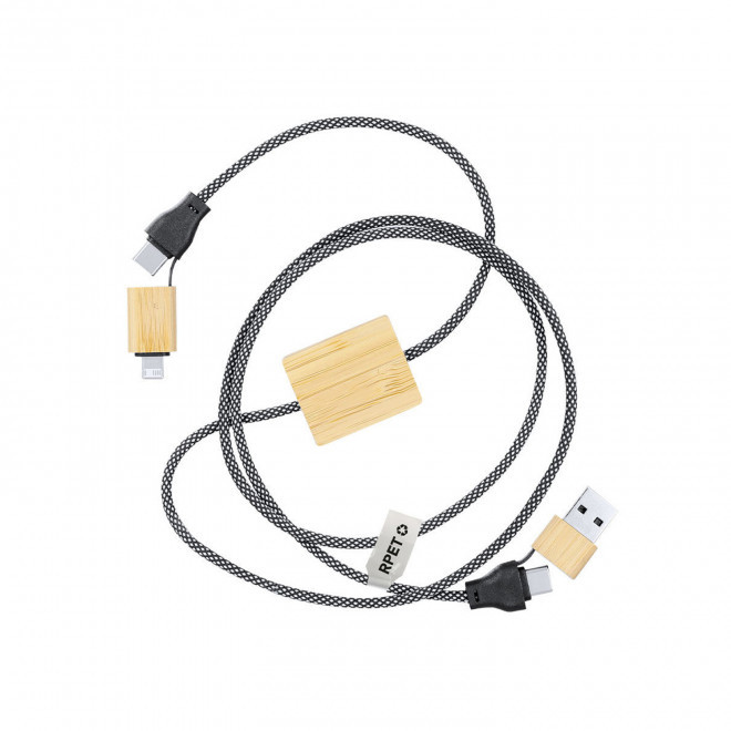 CABLE DE CHARGE RAPIDE PERSONNALISABLE 'PATI 60W' - noir