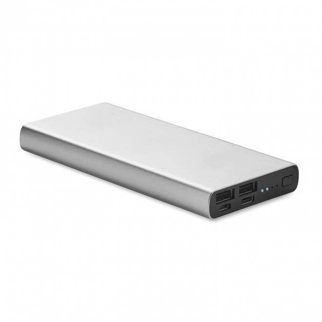 BATTERIE DE SECOURS PUBLICITAIRE 'POWERDOCK 10 000 MAH' - argente