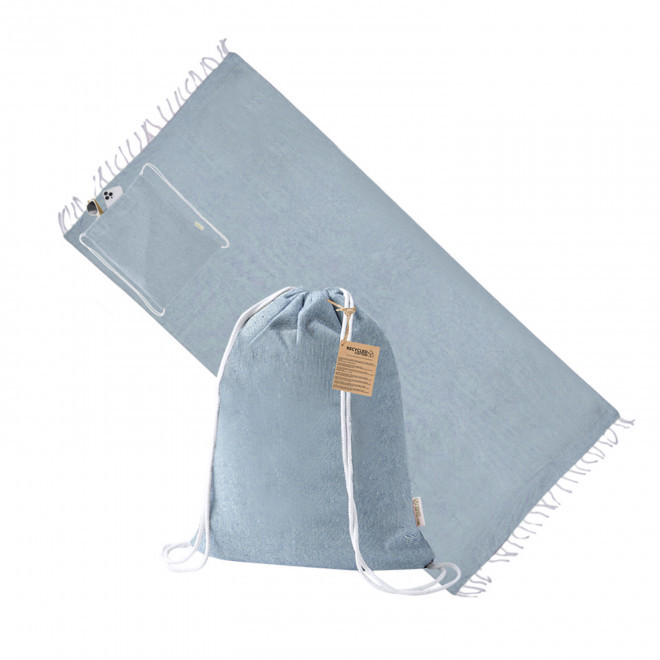 SAC A DOS FOUTA PERSONNALISABLE 'CAREO UNI' - bleu clair