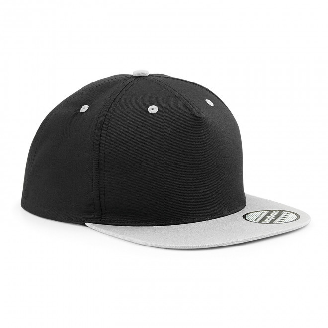 CASQUETTE SNAPBACK PERSONNALISABLE 'FLAT PEAK BICOL' - noir/gris