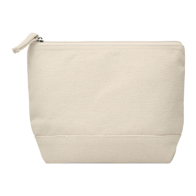 TROUSSE DE TOILETTE PUBLICITAIRE EN COTON BICOLORE 'MELLY' - beige