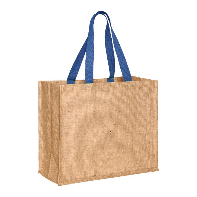 CABAS PUBLICITAIRE EN JUTE 'PAROS' - bleu clair