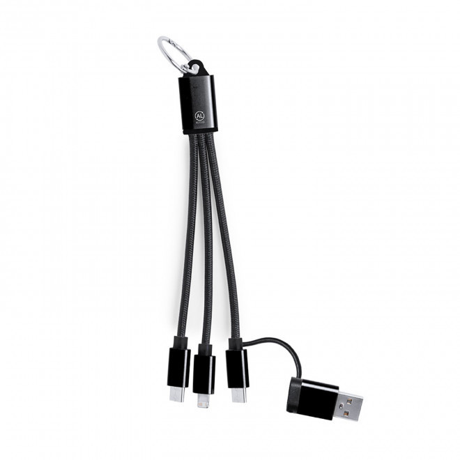 CABLE DE CHARGE RECYCLE PERSONNALISABLE 'FIBOU SMART MINI' - noir