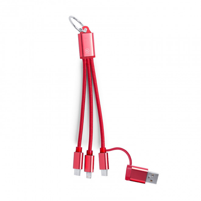CABLE DE CHARGE RECYCLE PERSONNALISABLE 'FIBOU SMART MINI' - rouge