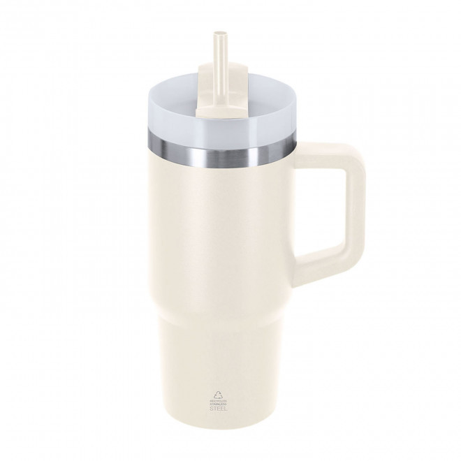 MUG ISOTHERME 450ML PERSONNALISABLE 'MUGLOT' - beige