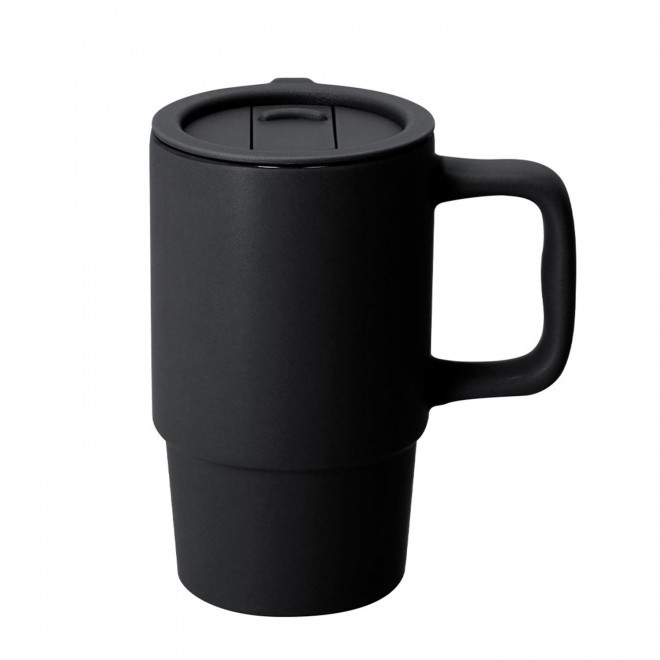 MUG EXPRESSO ISOTHERME 175ML PERSONNALISABLE 'MOKKA RECYCLE' - noir