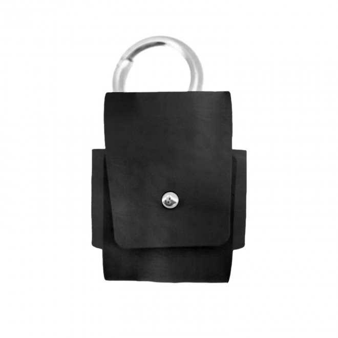 ETUI AIRPODS PERSONNALISABLE CUIR RECYCLE 'ROVER' - gris anthracite