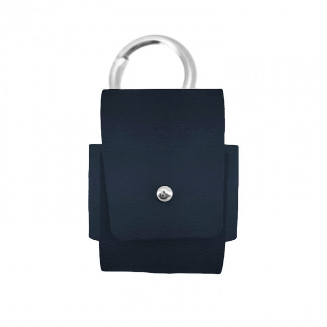 ETUI AIRPODS PERSONNALISABLE CUIR RECYCLE 'ROVER' - bleu nuit