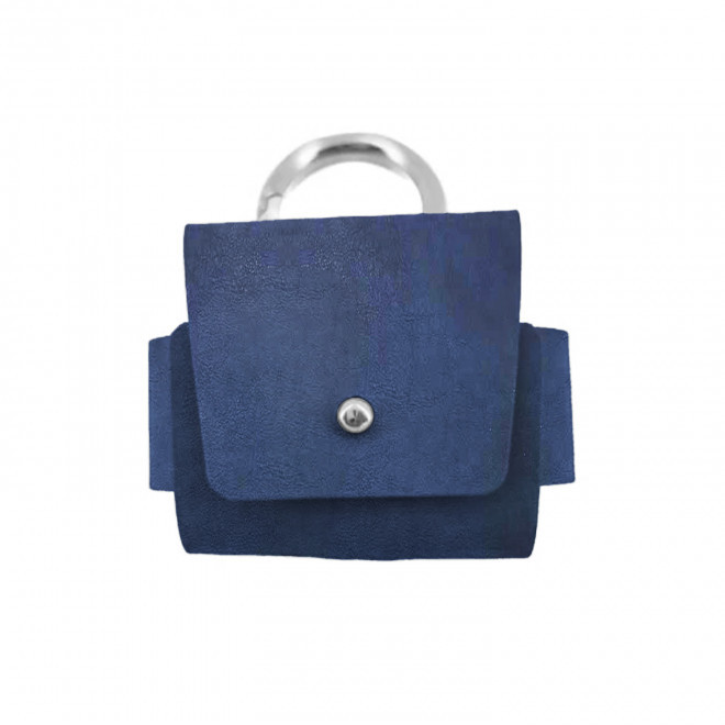 ETUI AIRPODS PERSONNALISABLE CUIR RECYCLE 'ROVER PRO' - bleu jeans
