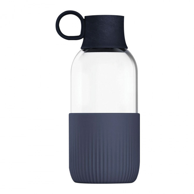 GOURDE TRANSPARENTE 500 ML PUBLICITAIRE EN VERRE 'GOBI INDOOR' - anthracite