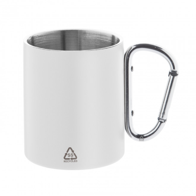 MUG MOUSQUETON PERSONNALISABLE 'MACKENZA COLOR  RECYCLEE' - blanc