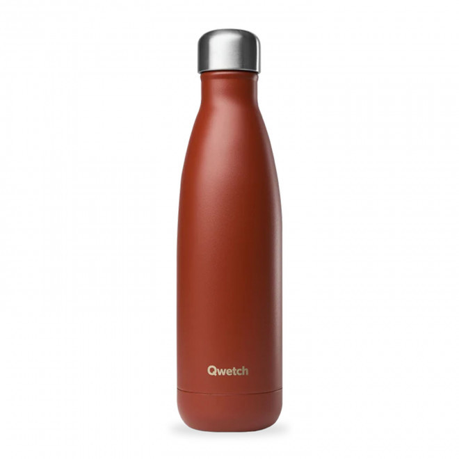 BOUTEILLE ISOTHERME PERSONNALISABLE INOX '500 ML QWETCH®' - terracotta