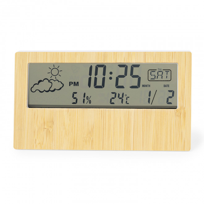 STATION METEO PERSONNALISEE 'NUAGO' - blanc/bois