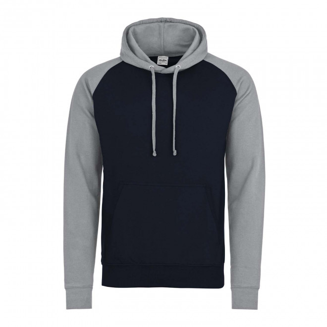 SWEAT CAPUCHE PERSONNALISABLE MIXTE 'VARSITA' - marine/gris