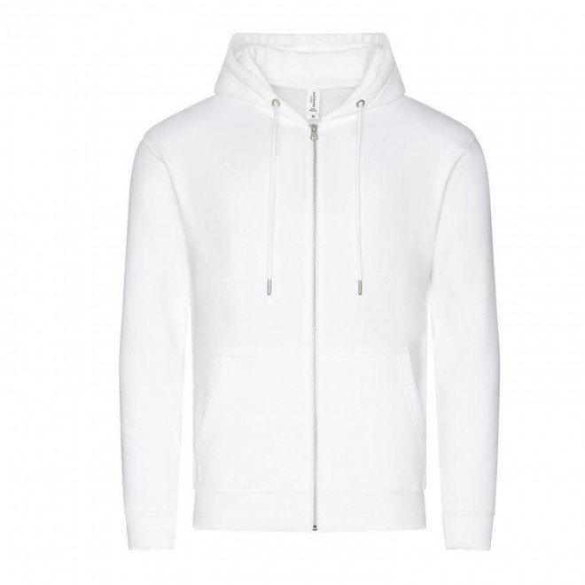 SWEAT-SHIRT PERSONNALISABLE MIXTE ZIPPE 'CLUN BIO' - blanc