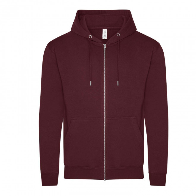 SWEAT-SHIRT PERSONNALISABLE MIXTE ZIPPE 'CLUN BIO' - bordeaux