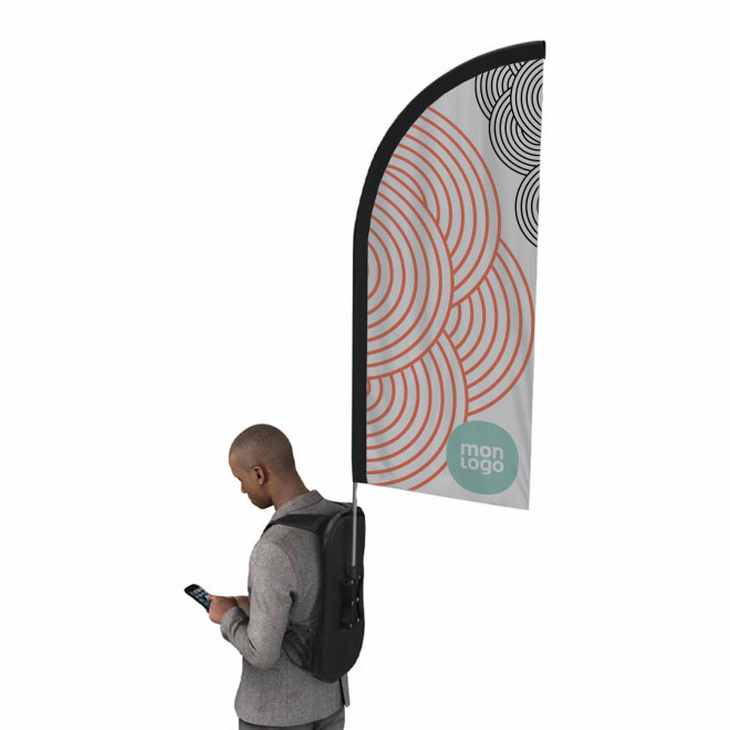 SAC A DOS PORTE-DRAPEAU PERSONNALISÉ 'BANDERA' - forme plume