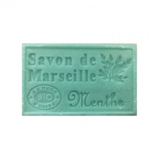 SAVON DE MARSEILLE PERSONNALISE 125GR 'OLIVIA' - menthe