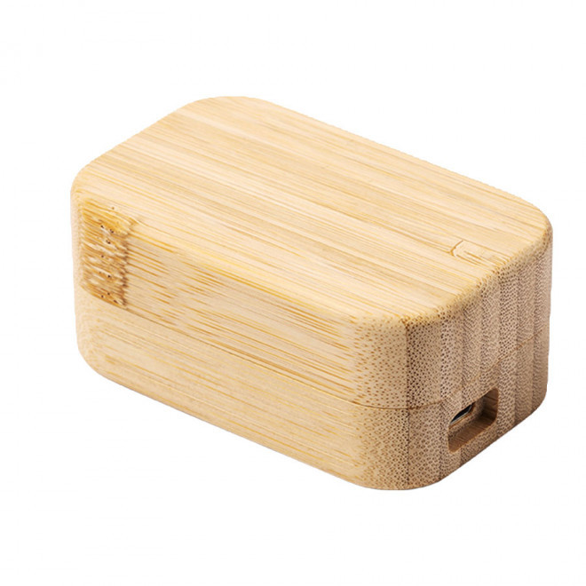 ÉCOUTEURS SANS FIL PUBLICITAIRES EN BAMBOU ET ABS 'TREBAM' - bambou