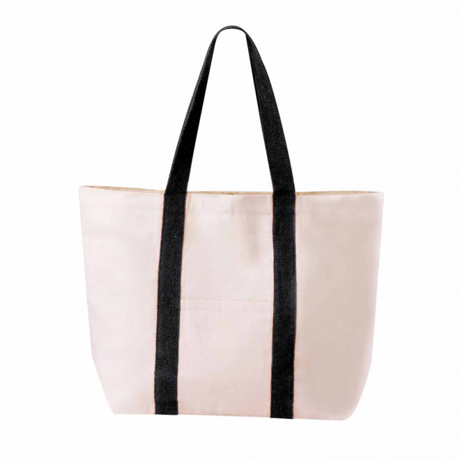 SAC COTON PERSONNALISABLE BICOULEUR 'ARIATI' - noir