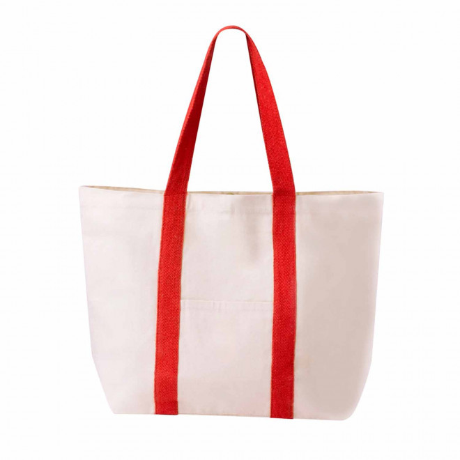 SAC COTON PERSONNALISABLE BICOULEUR 'ARIATI' - rouge