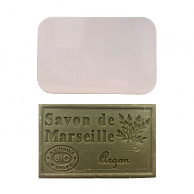 SET PERSONNALISABLE SAVON ET BOITE METAL 'OLIVIA BOITE' - argan