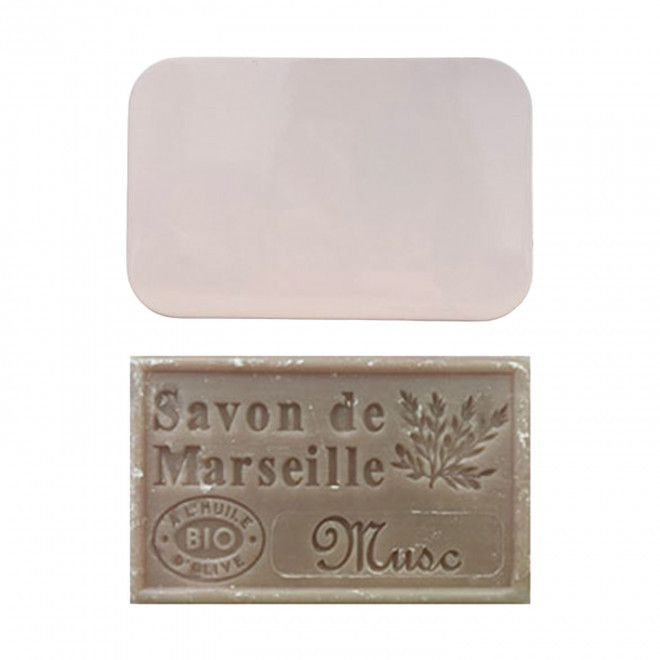 SET PERSONNALISABLE SAVON ET BOITE METAL 'OLIVIA BOITE' - musc