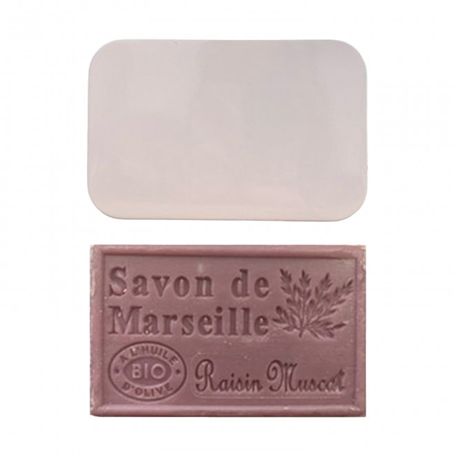 SET PERSONNALISABLE SAVON ET BOITE METAL 'OLIVIA BOITE' - raisin muscat