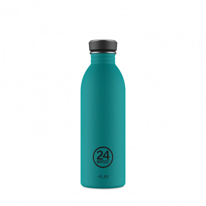 BOUTEILLE PERSONNALISEE EN INOX 500ML 'URBAN 24 BOTTLES' - bleu canard