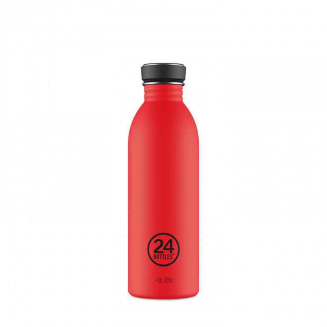 BOUTEILLE PERSONNALISEE EN INOX 500ML 'URBAN 24 BOTTLES' - rouge vif