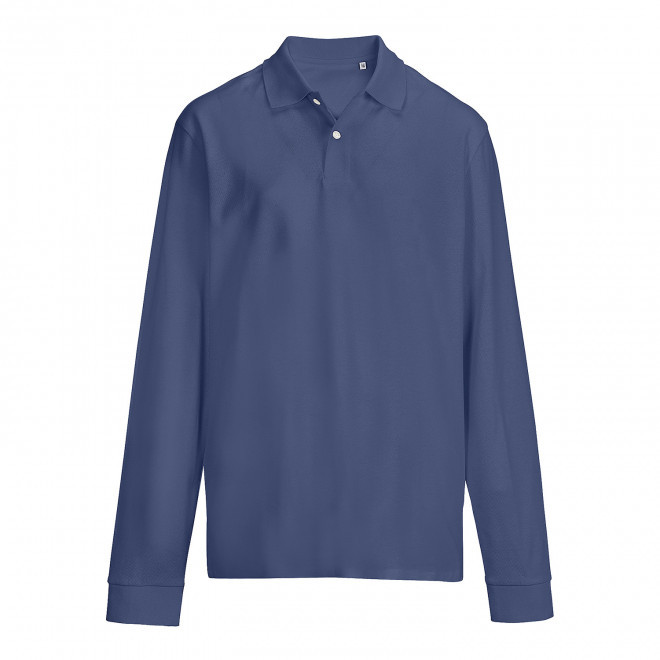 POLO MIXTE COULEUR PERSONNALISE 'PACIFIC LSL' - denim