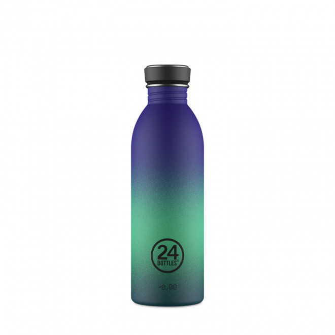 BOUTEILLE PERSONNALISEE EN INOX 500ML 'URBAN 24 BOTTLES' - dégradé bleu/vert