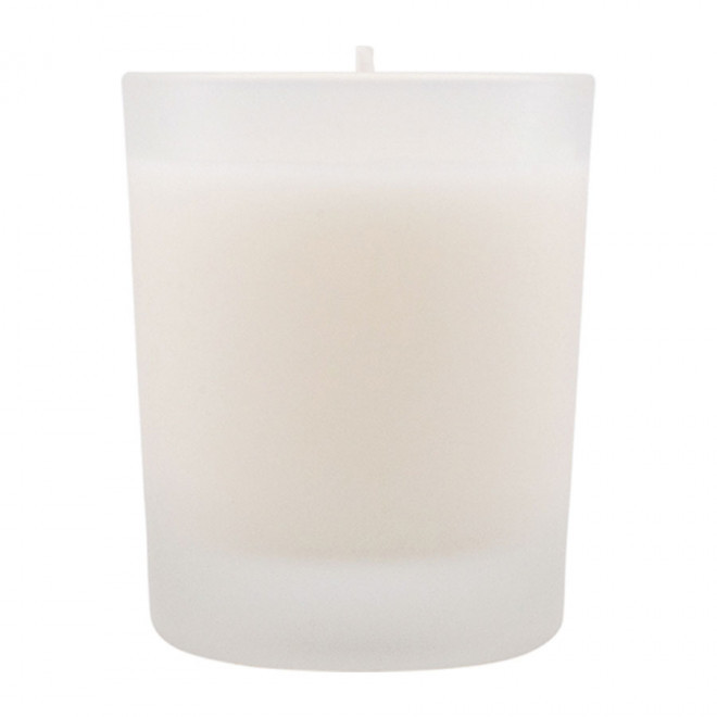 BOUGIE PARFUMÉE PERSONNALISÉE VEGAN 75G 'LOUCE' - verre givré