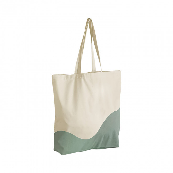 SAC SHOPPING PERSONNALISABLE COTON BICOUL 'MINAJ' - naturel/vert